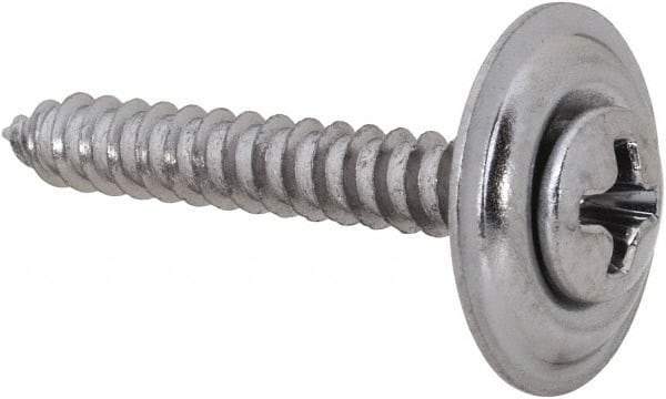 Value Collection - #6 Sems Oval Head Phillips Sheet Metal Screw - Steel, 1" OAL, Grade 2 - Benchmark Tooling