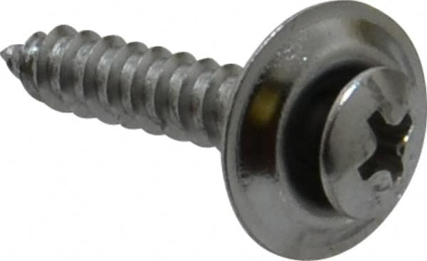 Value Collection - #10 Sems Oval Head Phillips Sheet Metal Screw - Steel, 1" OAL, Grade 2 - Benchmark Tooling