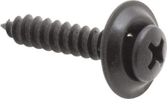 Value Collection - #10 Sems Oval Head Phillips Sheet Metal Screw - Steel, 1" OAL, Grade 2 - Benchmark Tooling