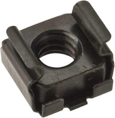 Value Collection - 1/4-20 Screw, 0.064 to 0.105" Thick, Spring Steel Cage Nut - 3/8" Center Edge, Black Phosphate Finish - Benchmark Tooling