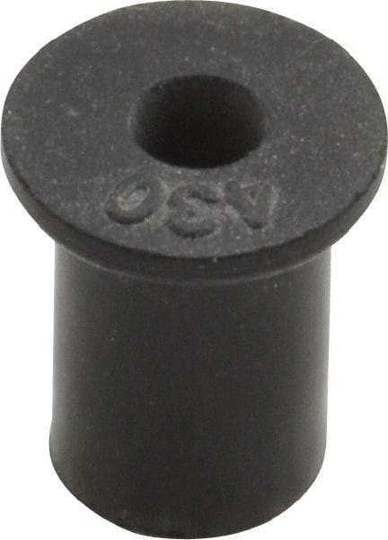 Au-Ve-Co Products - #6-32, 0.452" Diam x 0.062" Thick Flange, Rubber Insulated Rivet Nut - UNC Thread, Neoprene, 7/16" Long x 5/16" Body Diam, 1/2" OAL - Benchmark Tooling