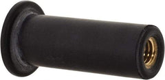 Au-Ve-Co Products - #10-32, 0.562" Diam x 0.051" Thick Flange, Rubber Insulated Rivet Nut - UNF Thread, Neoprene, 1" Long x 3/8" Body Diam, 1.051" OAL - Benchmark Tooling