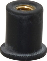 Au-Ve-Co Products - 1/4-20, 5/8" Diam x 0.051" Thick Flange, Rubber Insulated Rivet Nut - UNC Thread, Neoprene, 19/32" Long x 1/2" Body Diam, 0.641" OAL - Benchmark Tooling