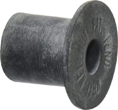 Au-Ve-Co Products - M6x1.00, 0.787" Diam x 0.051" Thick Flange, Rubber Insulated Rivet Nut - Metric Coarse Thread, Neoprene, 0.579" Long x 1/2" Body Diam, 0.63" OAL - Benchmark Tooling