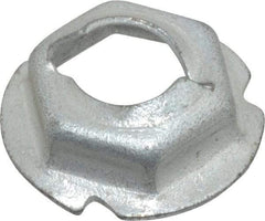 Au-Ve-Co Products - 1/4" Hole Diam, 19/32" OD, 7/16" Width Across Flats Washer Lock Nut - Zinc-Plated Spring Steel, For Use with Non Threaded Fasteners - Benchmark Tooling