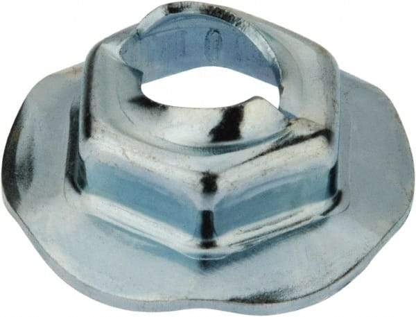 Value Collection - 6.3" Hole Diam, 18mm OD, 11mm Width Across Flats Washer Lock Nut - Zinc-Plated Spring Steel, For Use with Non Threaded Fasteners - Benchmark Tooling