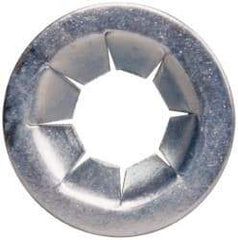 Value Collection - 7/16" OD, Spring Steel Push Nut - Zinc-Plated, 3/16" Shaft Diam - Benchmark Tooling