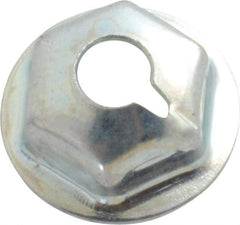 Au-Ve-Co Products - #10-24, 1/2" OD, 3/8" Width Across Flats Washer Lock Nut - Zinc-Plated Spring Steel, For Use with Threaded Fasteners - Benchmark Tooling