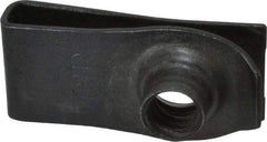 Au-Ve-Co Products - 1/4-20 Screw, 0.025 to 0.15" Thick, Spring Steel Extruded Tapped Hole U Nut - 25/32" Center Edge, Black Phosphate Finish - Benchmark Tooling