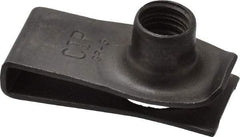 Au-Ve-Co Products - 5/16-18 Screw, 0.025 to 0.15" Thick, Spring Steel Extruded Tapped Hole U Nut - 27/32" Center Edge, Black Phosphate Finish - Benchmark Tooling