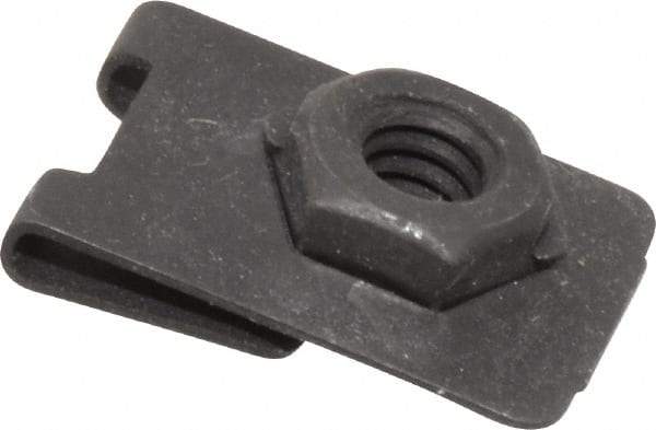 Value Collection - 1/4-20 Screw, 0.032 to 0.093" Thick, Spring Steel J Nut Retainer - 1/2" Center Edge, Black Phosphate Finish - Benchmark Tooling