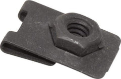 Value Collection - 1/4-20 Screw, 0.032 to 0.093" Thick, Spring Steel J Nut Retainer - 1/2" Center Edge, Black Phosphate Finish - Benchmark Tooling