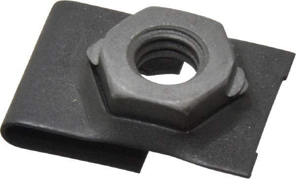 Value Collection - 5/16-18 Screw, 0.087 to 0.093" Thick, Spring Steel J Nut Retainer - 9/16" Center Edge, Black Phosphate Finish - Benchmark Tooling