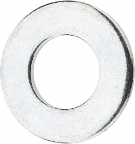 Value Collection - 9/16" Screw, Steel SAE Flat Washer - 19/32" ID x 1-3/16" OD, 3/32" Thick, Zinc-Plated Finish - Benchmark Tooling