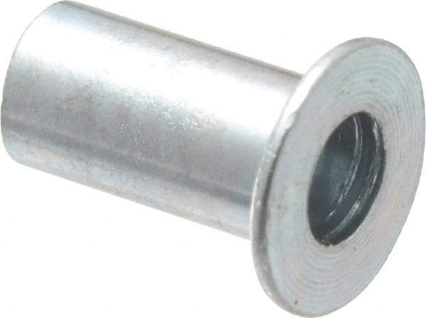 Value Collection - #8-32, 0.01 to 0.08" Grip, #2, Steel Standard Rivet Nut - Flat Head - Benchmark Tooling