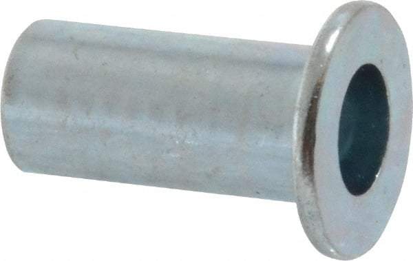 Value Collection - #10-24, 0.01 to 0.08" Grip, Steel Standard Rivet Nut - Drill Size Letter F, Flat Head - Benchmark Tooling