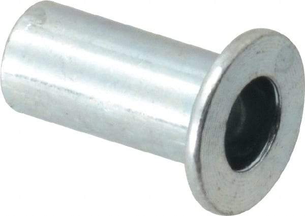 Value Collection - #10-32, 0.01 to 0.08" Grip, Steel Standard Rivet Nut - Drill Size Letter F, Flat Head - Benchmark Tooling