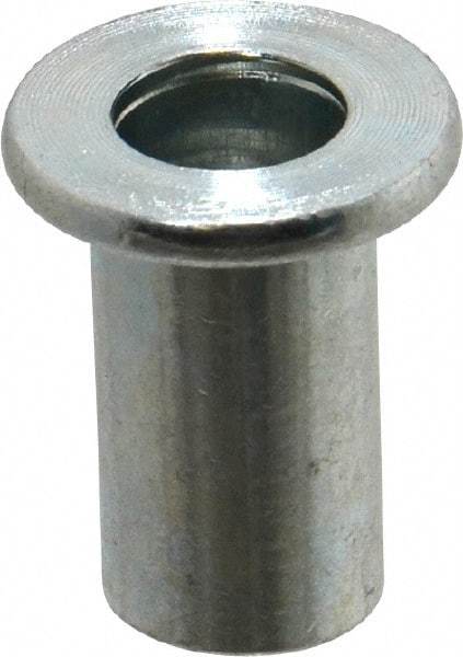 Value Collection - 3/8-16, 0.03 to 0.115" Grip, 1/2" Drill, Steel Standard Rivet Nut - Flat Head - Benchmark Tooling