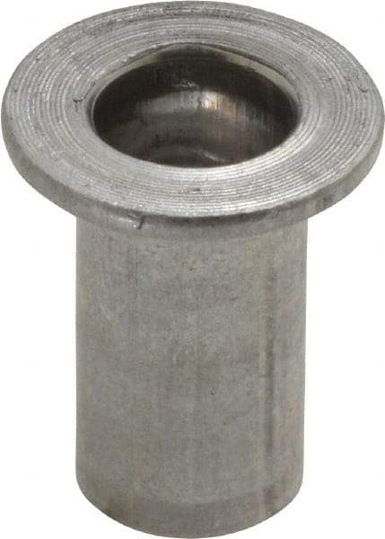 Value Collection - 5/16-18, 0.03 to 0.115" Grip, 27/64" Drill, Aluminum Standard Rivet Nut - Flat Head - Benchmark Tooling