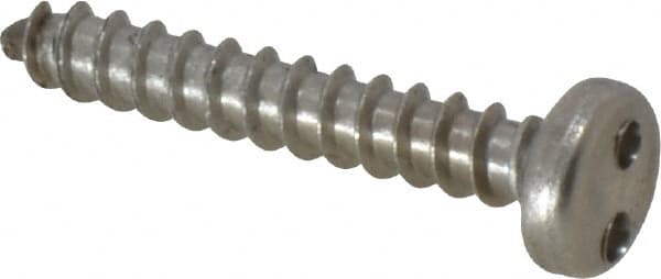 Made in USA - #8 Pan Head Spanner Sheet Metal Screw - Stainless Steel, 1" Length Under Head, Grade 18-8 - Benchmark Tooling