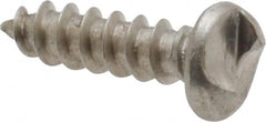 Made in USA - #6 Round Head Slotted Sheet Metal Screw - Stainless Steel, 1/2" Length Under Head, Grade 18-8 - Benchmark Tooling