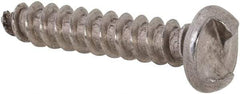 Made in USA - #6 Round Head Slotted Sheet Metal Screw - Stainless Steel, 3/4" Length Under Head, Grade 18-8 - Benchmark Tooling