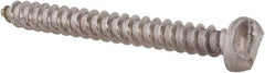 Made in USA - #8 Round Head Slotted Sheet Metal Screw - Stainless Steel, 1-1/2" Length Under Head, Grade 18-8 - Benchmark Tooling