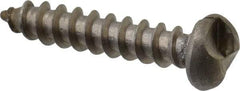 Made in USA - #10 Round Head Slotted Sheet Metal Screw - Stainless Steel, 1" Length Under Head, Grade 18-8 - Benchmark Tooling