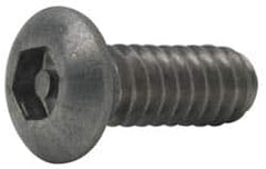 Made in USA - #10-24 UNC Pin In Hex Socket Drive, Button Screw - Grade 18-8 Stainless Steel, Uncoated, 3/8" Length Under Head - Benchmark Tooling