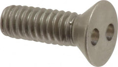 Made in USA - #8-32 UNC, 1/2" OAL Spanner Drive Machine Screw - Flat Head, Grade 18-8 Stainless Steel, Uncoated, Without Washer - Benchmark Tooling