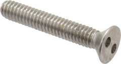 Made in USA - #8-32 UNC, 1" OAL Spanner Drive Machine Screw - Flat Head, Grade 18-8 Stainless Steel, Uncoated, Without Washer - Benchmark Tooling