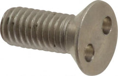 Made in USA - #10-32 UNF, 1/2" OAL Spanner Drive Machine Screw - Flat Head, Grade 18-8 Stainless Steel, Uncoated, Without Washer - Benchmark Tooling