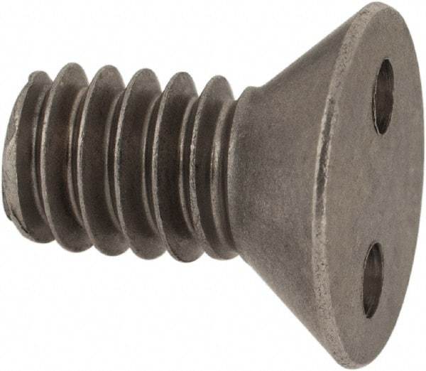 Made in USA - 1/4-20 UNC, 1/2" OAL Spanner Drive Machine Screw - Flat Head, Grade 18-8 Stainless Steel, Uncoated, Without Washer - Benchmark Tooling