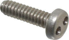 Made in USA - #6-32 UNC, 1/2" OAL Spanner Drive Machine Screw - Pan Head, Grade 18-8 Stainless Steel, Uncoated, Without Washer - Benchmark Tooling