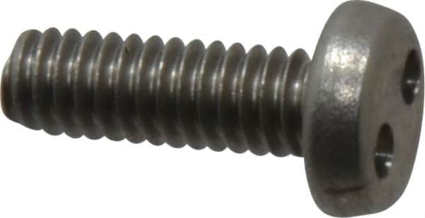Made in USA - #8-32 UNC, 1/2" OAL Spanner Drive Machine Screw - Pan Head, Grade 18-8 Stainless Steel, Uncoated, Without Washer - Benchmark Tooling