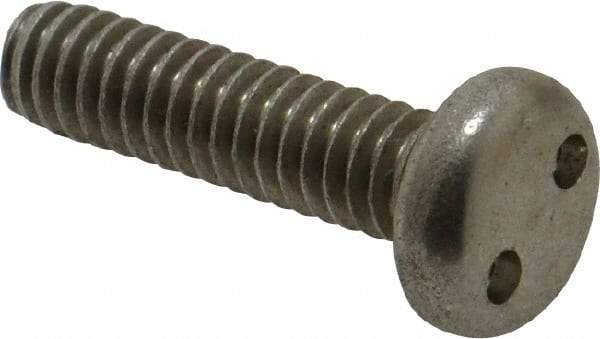 Made in USA - 1/4-20 UNC, 1" OAL Spanner Drive Machine Screw - Pan Head, Grade 18-8 Stainless Steel, Uncoated, Without Washer - Benchmark Tooling