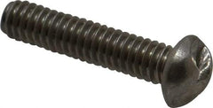 Made in USA - #8-32 UNC, 3/4" Length Under Head One Way Drive Machine Screw - Round Head, Grade 18-8 Stainless Steel, Uncoated, Without Washer - Benchmark Tooling