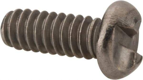 Made in USA - #10-24 UNC, 1/2" Length Under Head One Way Drive Machine Screw - Round Head, Grade 18-8 Stainless Steel, Uncoated, Without Washer - Benchmark Tooling