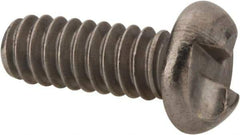 Made in USA - #10-24 UNC, 1/2" Length Under Head One Way Drive Machine Screw - Round Head, Grade 18-8 Stainless Steel, Uncoated, Without Washer - Benchmark Tooling