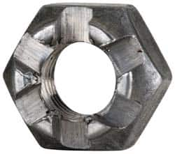 Value Collection - 1/4-28 UNF Grade 5 Steel Castle Locknut - 7/16" Width Across Flats, 9/32" High, Uncoated - Benchmark Tooling