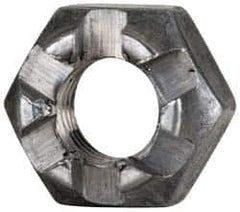 Value Collection - 1/4-28 UNF Grade 5 Steel Castle Locknut - 7/16" Width Across Flats, 9/32" High, Uncoated - Benchmark Tooling