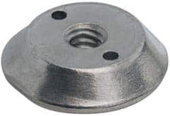 Made in USA - 1/4-20, Alloy Steel, Zinc Plated, Right Hand Spherical Fixture Nut - 1/4" High - Benchmark Tooling