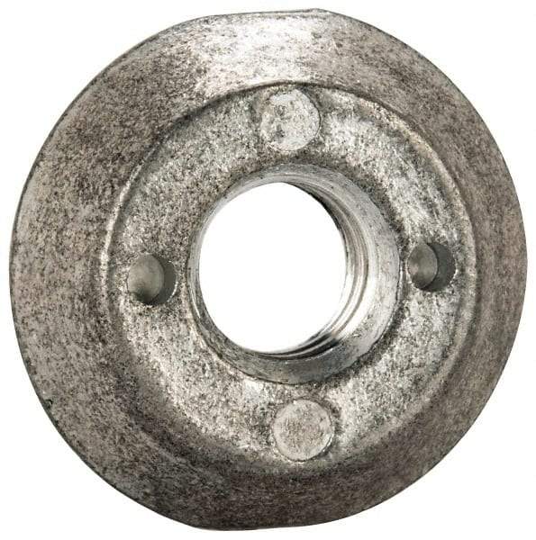 Made in USA - 3/8-16, Alloy Steel, Zinc Plated, Right Hand Spherical Fixture Nut - 1/4" High - Benchmark Tooling