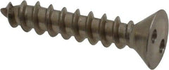 Made in USA - #10 Flat Head Spanner Sheet Metal Screw - Stainless Steel, 1" OAL, Grade 18-8 - Benchmark Tooling