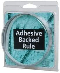 Made in USA - 6 Ft. Long x 1/2 Inch Wide, 1/32 Inch Graduation, Silver, Mylar Adhesive Tape Measure - Reads Left to Right, Horizontal Scale - Benchmark Tooling