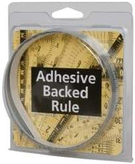 Made in USA - 6 Ft. Long x 1/2 Inch Wide, 1/32 Inch Graduation, Silver, Mylar Adhesive Tape Measure - Reads Right to Left, Horizontal Scale - Benchmark Tooling