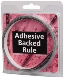 Made in USA - 9 Ft. Long x 1/2 Inch Wide, 1/32 Inch Graduation, Silver, Mylar Adhesive Tape Measure - Reads Right to Left, Horizontal Scale - Benchmark Tooling