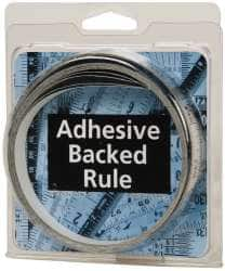 Made in USA - 12 Ft. Long x 1/2 Inch Wide, 1/32 Inch Graduation, Silver, Mylar Adhesive Tape Measure - Reads Right to Left, Horizontal Scale - Benchmark Tooling