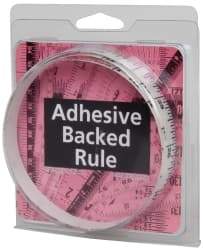 Made in USA - 3 Ft. Long x 1/2 Inch Wide, 1/16 Inch Graduation, Clear, Mylar Adhesive Tape Measure - Reads Left to Right, Horizontal Scale - Benchmark Tooling