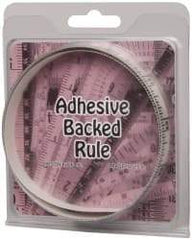 Made in USA - 3 Ft. Long x 1/2 Inch Wide, 1/16 Inch Graduation, Clear, Mylar Adhesive Tape Measure - Reads Right to Left, Horizontal Scale - Benchmark Tooling